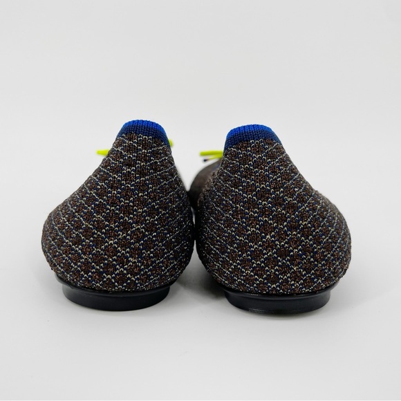 Rothy’s The Bow Point Diamond Knit Metallic Neon Evening Textured Chocolate Knit - Picture 4 of 5